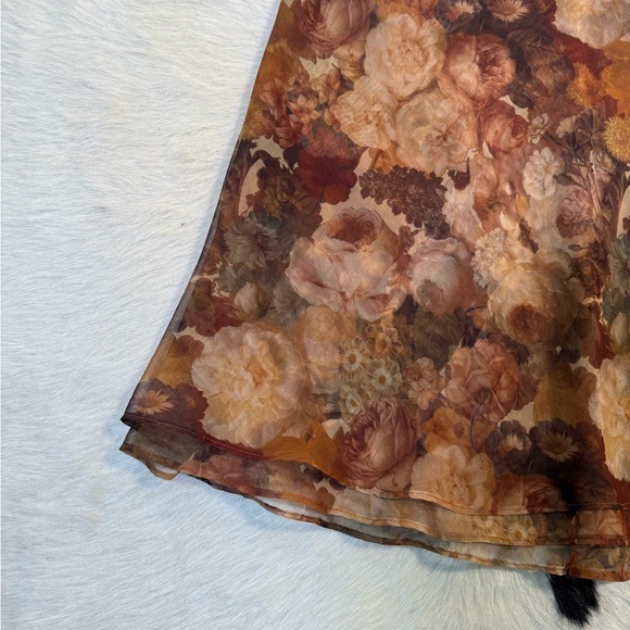 Vintage Trench Connection Sheer Floral Mini Skirt (Size M) - Picture 2 of 4